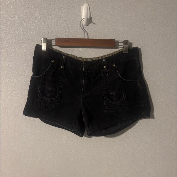 Evisu Pants - Free People Women's Black Cargo Shorts Size 31